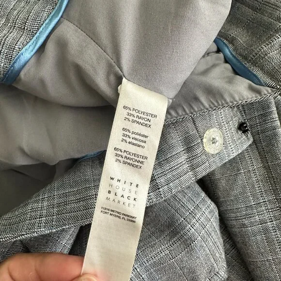 2/$30 White House Black Market The Slim Glen Plaid Trouser 12 #8090 - Picture 12 of 16